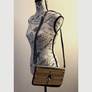 Purse with Wood Effect Shoulder bag, Crossbody or Clutch